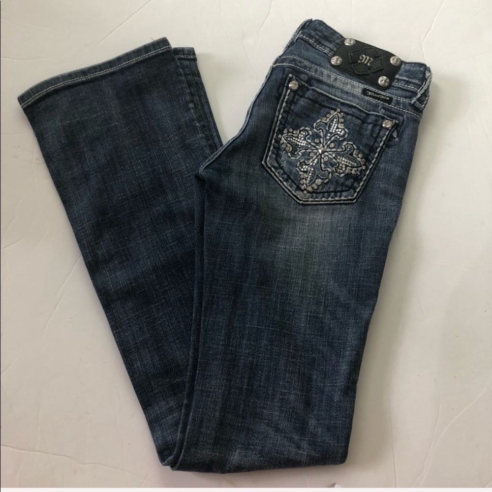 Miss Me Size 26 Boot Cut Jeans JP5342B2 Bling